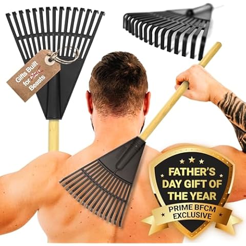 Beast Rake Back Scratcher | Lightweight, Oversized Rake Back Scratcher | 15 Prongs, Wider Size Scratching Claw | Anti-Slip Handle | Ergonomic Back Scratcher for Adult Men and Women (Black) Cover