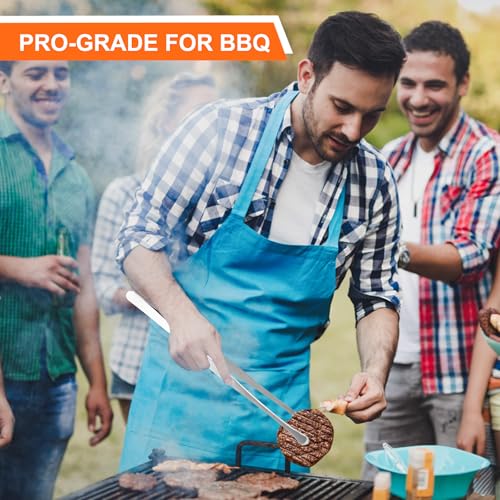 2Pcs 12-inch Kitchen Tweezers for Cooking, Kitchen Tweezer Tongs, Fine Stainless Steel Cooking Utensils Set for Steak, Salad, Pasta, Bacon, Sausage, BBQ, Toast, Aquarium, Silver, Achiwish - Image 3