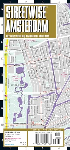Streetwise Amsterdam Map: City Center Street Map of Amsterdam, Netherlands
