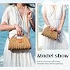 EVEOUT Sac à bandoulière Paille Femme Boho Chic Sac à Main Panier été en Rotin Tissé pour Plage Vacances(Marron clair 02) #1