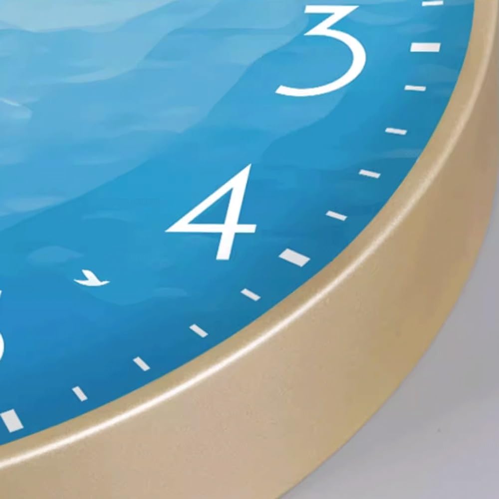Reloj cocina Reloj de pared artístico casero simple y silencioso(Gold)