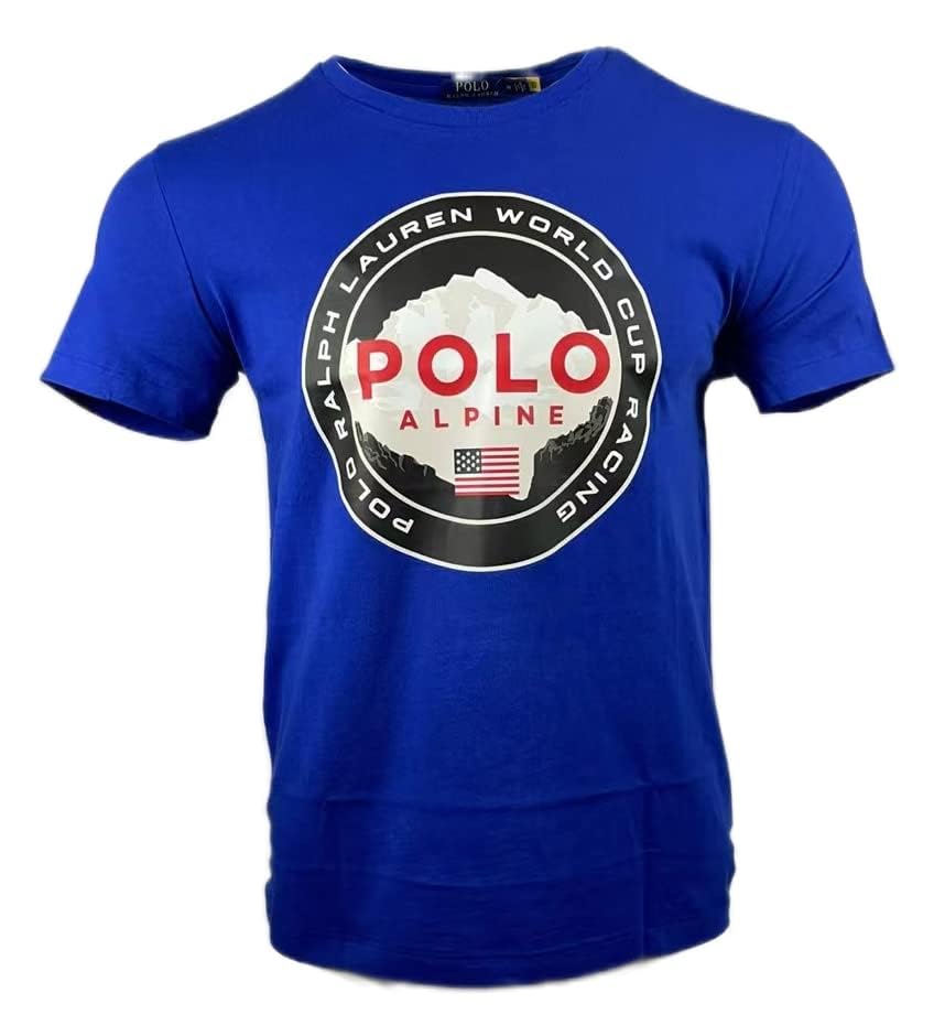 POLO RALPH LAUREN Men's Classic-Fit Graphic T-Shirt (Blue (Alpine