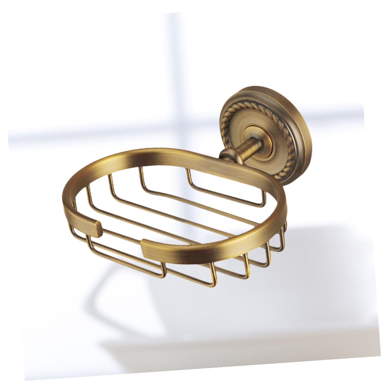Jabonera de Pared de Latón Dorado con Red y Tornillos Ocultos