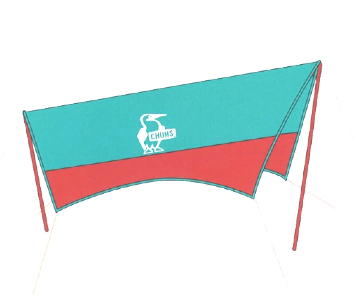 CHUMS CH62-1827-T010-00 Booby Hex Tarp, Teal/Red, W 187.7 x D