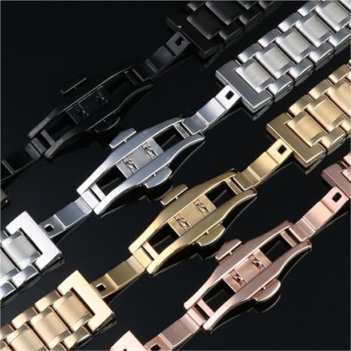 Bracelet montre acier inoxydable 24mm argent solide chic - 6