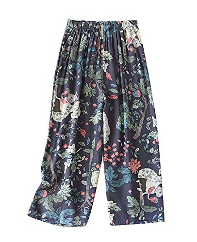 ルームパンツ 花柄 レディース レーヨン パジャマパンツ 七分丈 体型カバー 涼感 パンツ 美脚 ゆったり リラックス ふんわり 薄手 涼しい 春夏秋 女性 婦人 母の日 LAMIU 02^^森+ウサギB L ルームパンツ 花柄 レディース レーヨン パジャマパンツ 七分丈 体型カバー 涼感 パンツ 美脚 ゆったり リラックス ふんわり 薄手 涼しい 春夏秋 女性 婦人 母の日 LAMIU 02^^森+ウサギB L