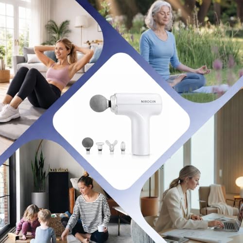 Image of Massage Gun for Body Pain Relief | Mini Massager Gun for Back Pain & Muscle Recovery | Portable Gun Massager for Deep Tissue Massage | Back Massager & Body Massage Gun (White)