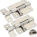 Door Security Slide Latch Lock, Heavy Duty Solid Thicken Stainless Steel,Gate Slide Latch Lock, More Security and Privacy 2 PCS with 12 Screws (Silver)