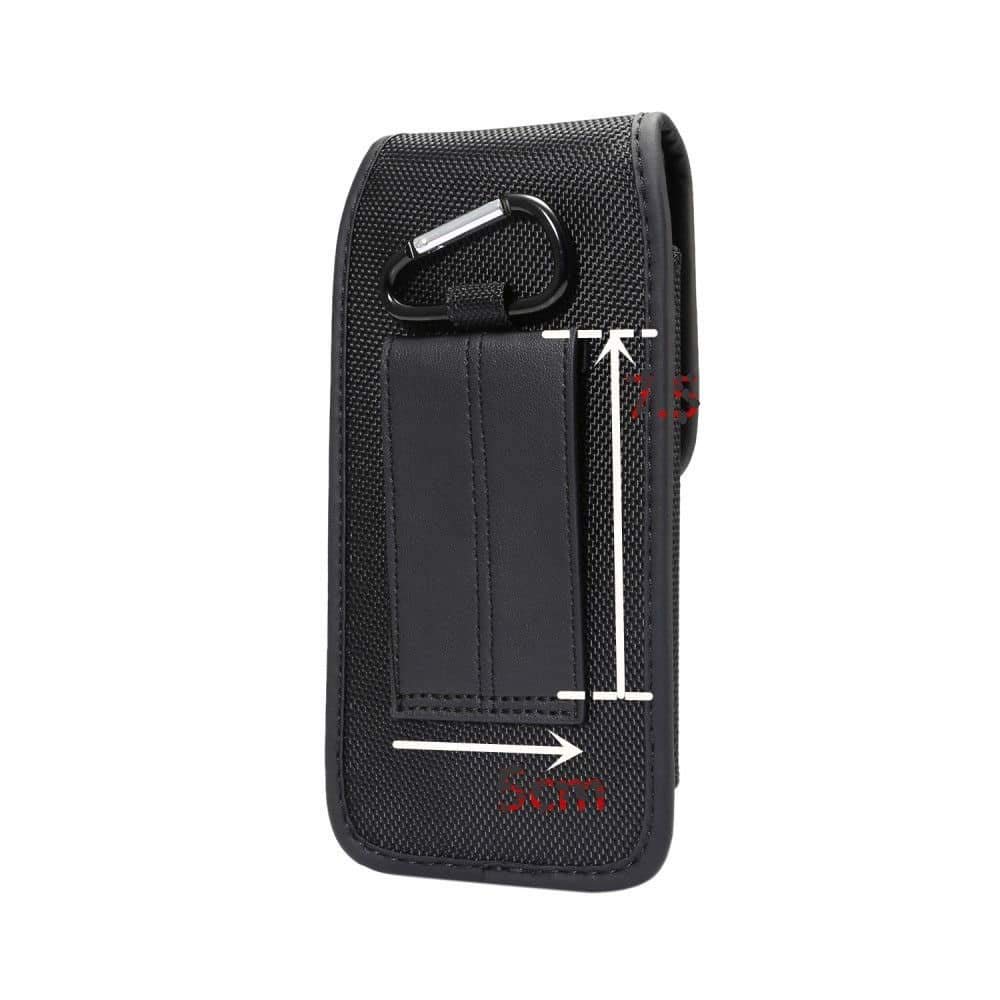 Custodia da Cintura con Porta Carte in Nylon e Similpelle Verticale per Google Pixel 8 - Nero