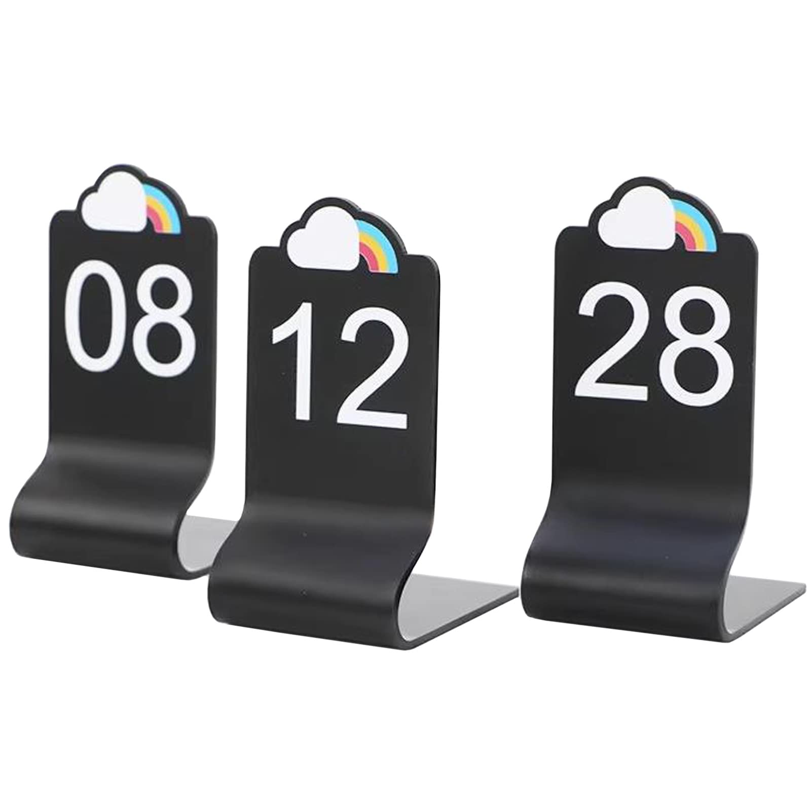 MYUYEE Tabletop Number Sign, Table Cards Stackable 1-25/50, Space Saving, Acrylic Material, Table Numbers For Banquets, Restaurants, Double-Side Numbers