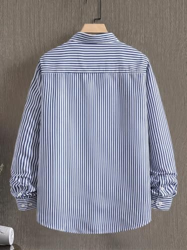 Image of Afflatus Men's Striped Casual Regular Fit Shirt Cotton Blend Stripe Full Sleeve Stylish Shirt for Men