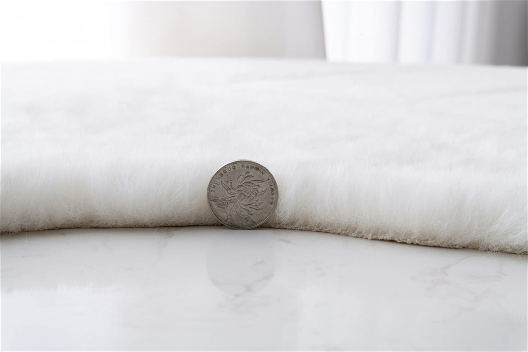 Shaggy Area Morbida Tappeto Rotondo Tie-Tinto in Finto Pelliccia di Pelliccia Indoor Fluffy tappeti Antiscivolo Moderno Home Decor per Camera da Letto,Marrone,160cm