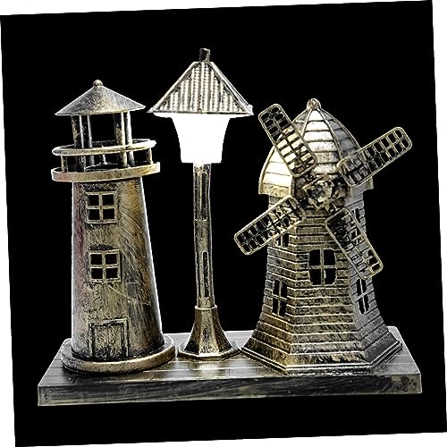 ORFOFE Retro Lighthouse Night Light Desk Clamp Vintage Ornament for Office Home
