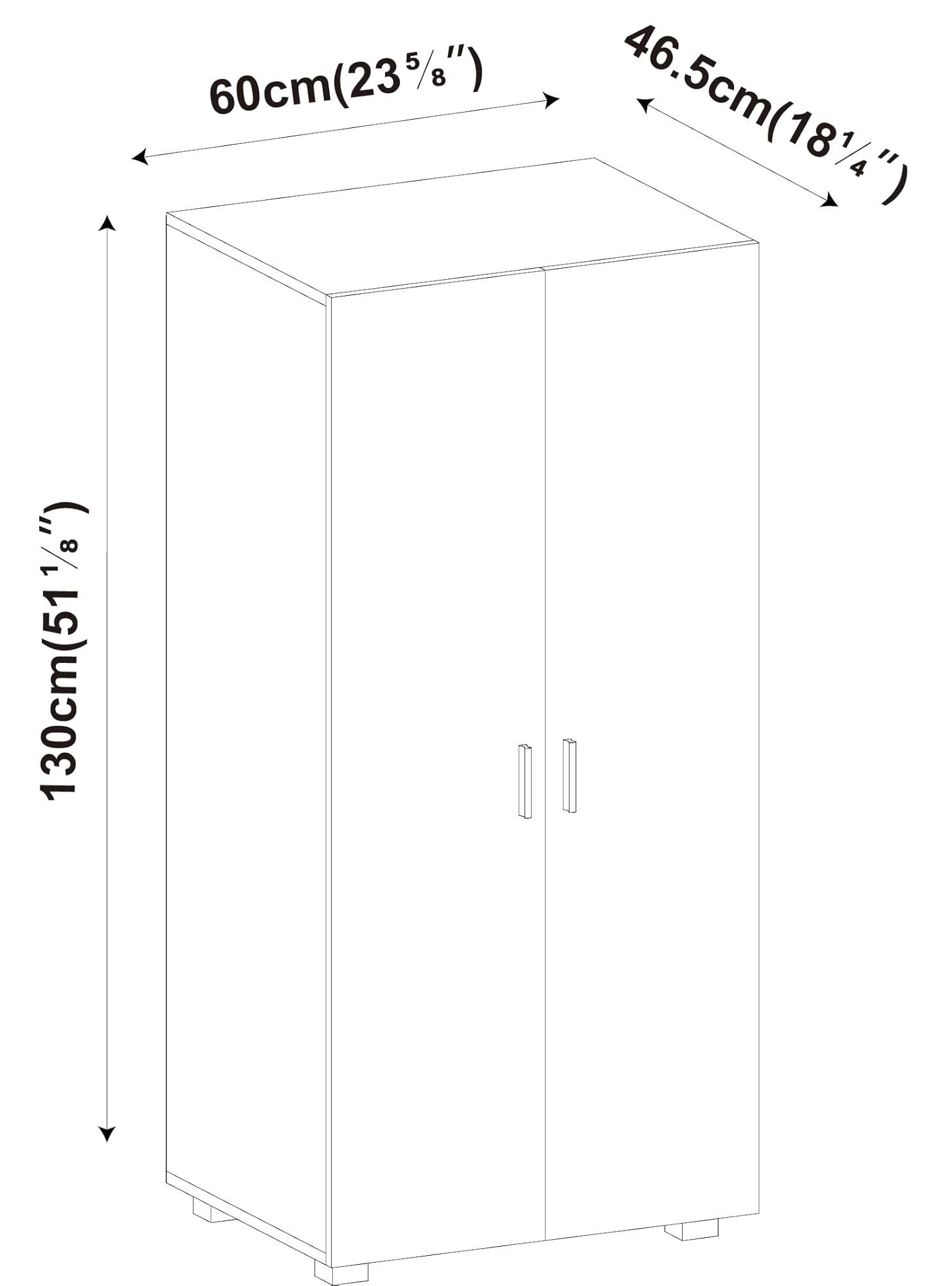 Orlando - Armoire en bois à 2 portes pour enfants - Blanche