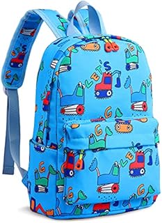 Kid Book Backpack Baby Child School Bag Kindergarten Canvas Daypack Cartoon Coin Purse(Darkblue,M)