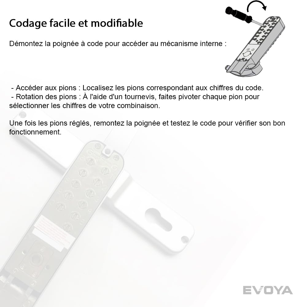 Serrure de porte à code mécanique EVOYA - WS7