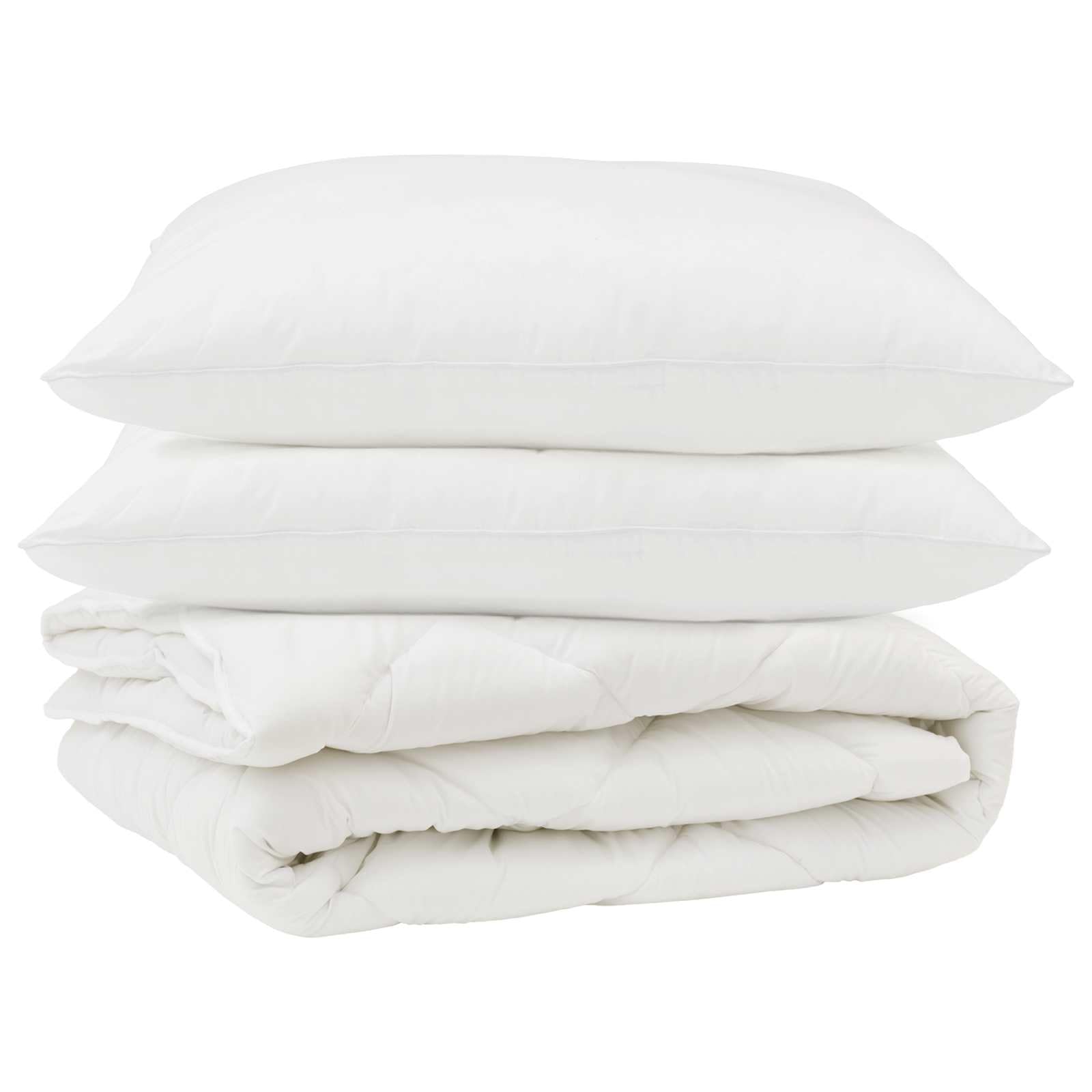 Couette avec oreiller 3 pcs en microfibre blanche pour literie confortable au quotidien