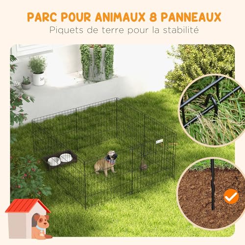 Parc enclos modulable pour chiens lapins rongeurs 8 panneaux - 6
