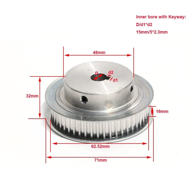 S5M koło pasowe rozrządu 40T 15mm otwór z 5 * 2.3mm wpustem koło pasowe zębate 16mm szerokość paska 40 zębów przekładnia zębata koło pasowe