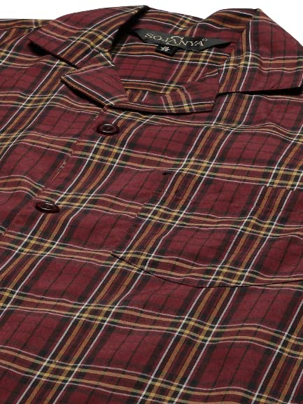 Image of SOJANYA (Since 1958 Men's Cotton Checked Nightsuit Set