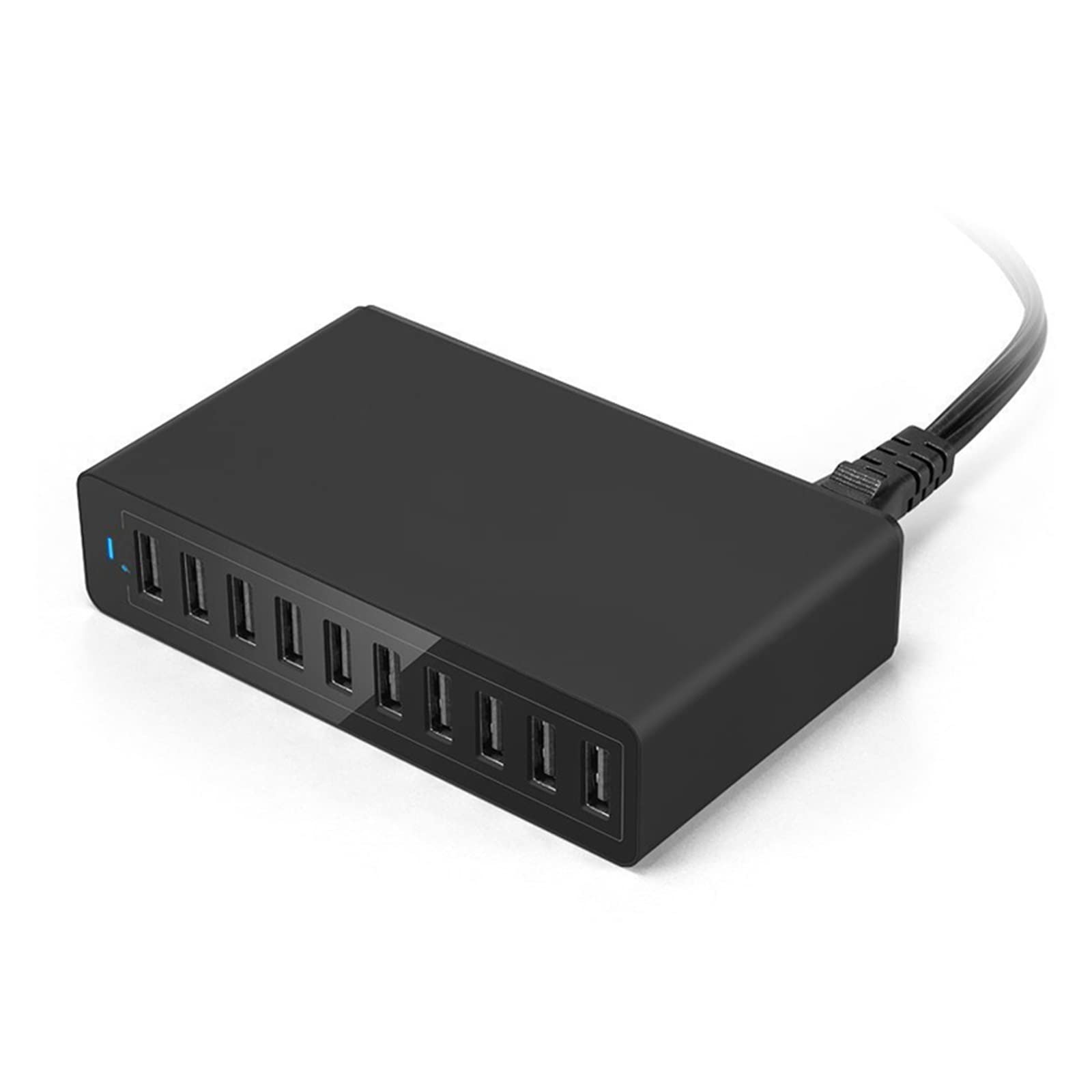 Stacja ładowania, Ładowarka 50W Multi USB 10 Portów Stacja ładująca Urządzenie wieloportowe Szybkie ładowanie 5V 10A Kompatybilne z telefonem, tabletem i telefonem komórkowym(10 USB Charger black)