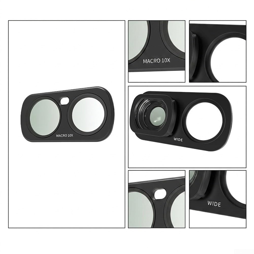 Filtro grandangolare ABS per Insta360 Luna per ABS ultra nero (3 pezzi) | 108° FOV Supporto Magnetico Materiale ABS Nero per Scritta Paesaggio