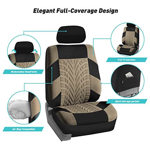 FH Group Capas de assento de viagem Master – Conjunto frontal bege