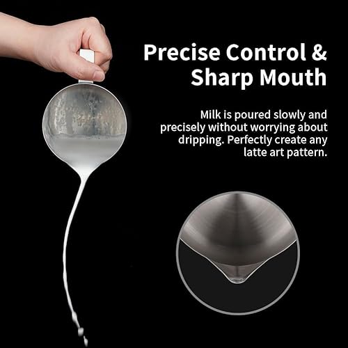 Miniatura 80 de watchget Jarra de espuma de leche de 11.8 fl oz/20.3 fl oz/30.4 fl oz/50.7 fl oz (12 oz/20 oz/32 oz/52 onzas) - Jarra de vapor de café