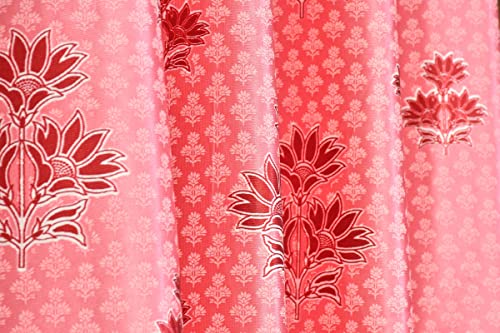 Image of Exporthub 2 Pieces Polyester Gajri Floral Digital 3D Printed Eyelet Door Curtains -Length 7 Feet (EHSPR827 74)