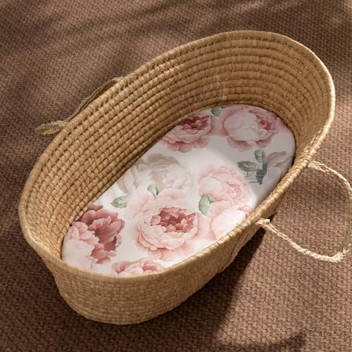 Image of david's kids 3 Pack Bassinet Sheets, Ultra Soft Breathable Comfortable Baby Sheet Set for Boys Girls Neutral, Univeral Fit for Most Cradle and Bassinet Mattress, Floral