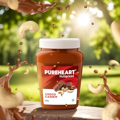 Image of Pureheart Nut Spread Choco Cashew (200 gm) Nutty Chocolate Cashew Spread for Breakfast, Bread /Toast, Sandwich