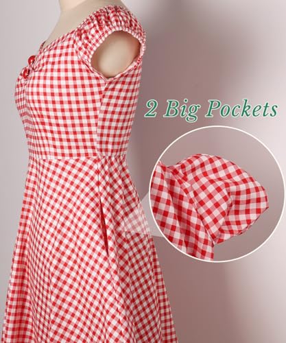 Image of YARN & INK Retro Swing Dresses for Women 1950s Vintage Rockabilly Clothes Pinup Clothing Cocktail Party Dress