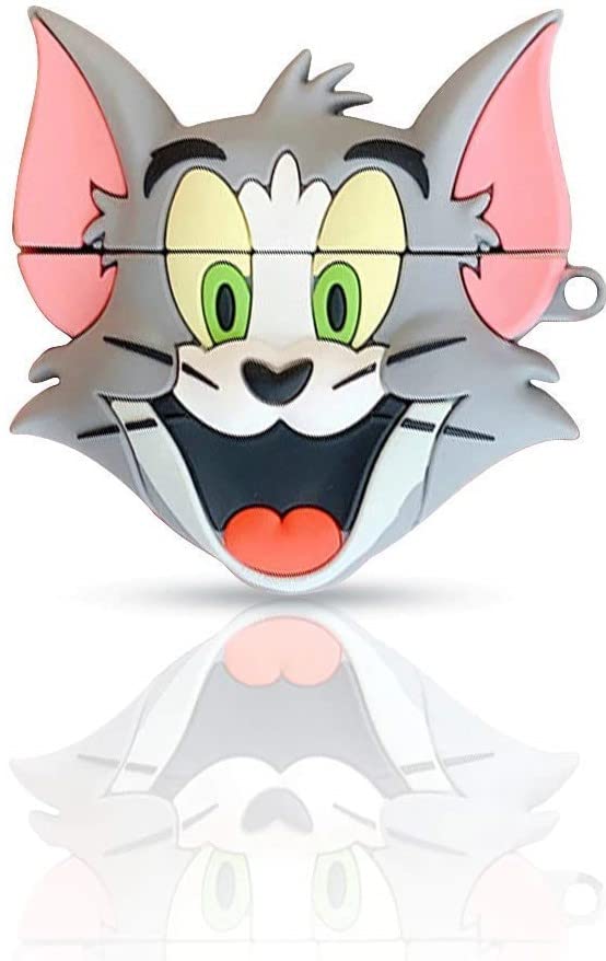 Image of Techmount Designer 3D Cartoon Cover Compatible with Airpods pro 2 2022 Launch, Protective Silicone Case Compatible with Airpods Pro 2 GEN-2 (2022) Only (NOT for Any Other AIRPODS) (Cute Tom)