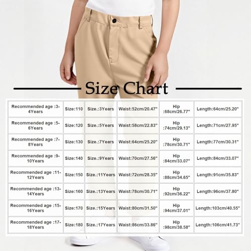 Kids Dress Pants Boys Suit Pants Formal Flat Front Straight Leg Trousers Slim Fit School Uniform Pant with Pockets3
