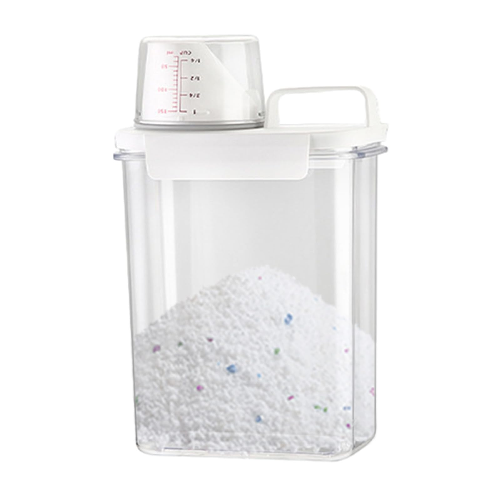 Contenitore per detersivo in polvere per bucato, dispenser ammorbidente per tessuti, con misurino per proteggere dall'umidità, per perline che migliorano il profumo/piccole particelle solide/liquidi