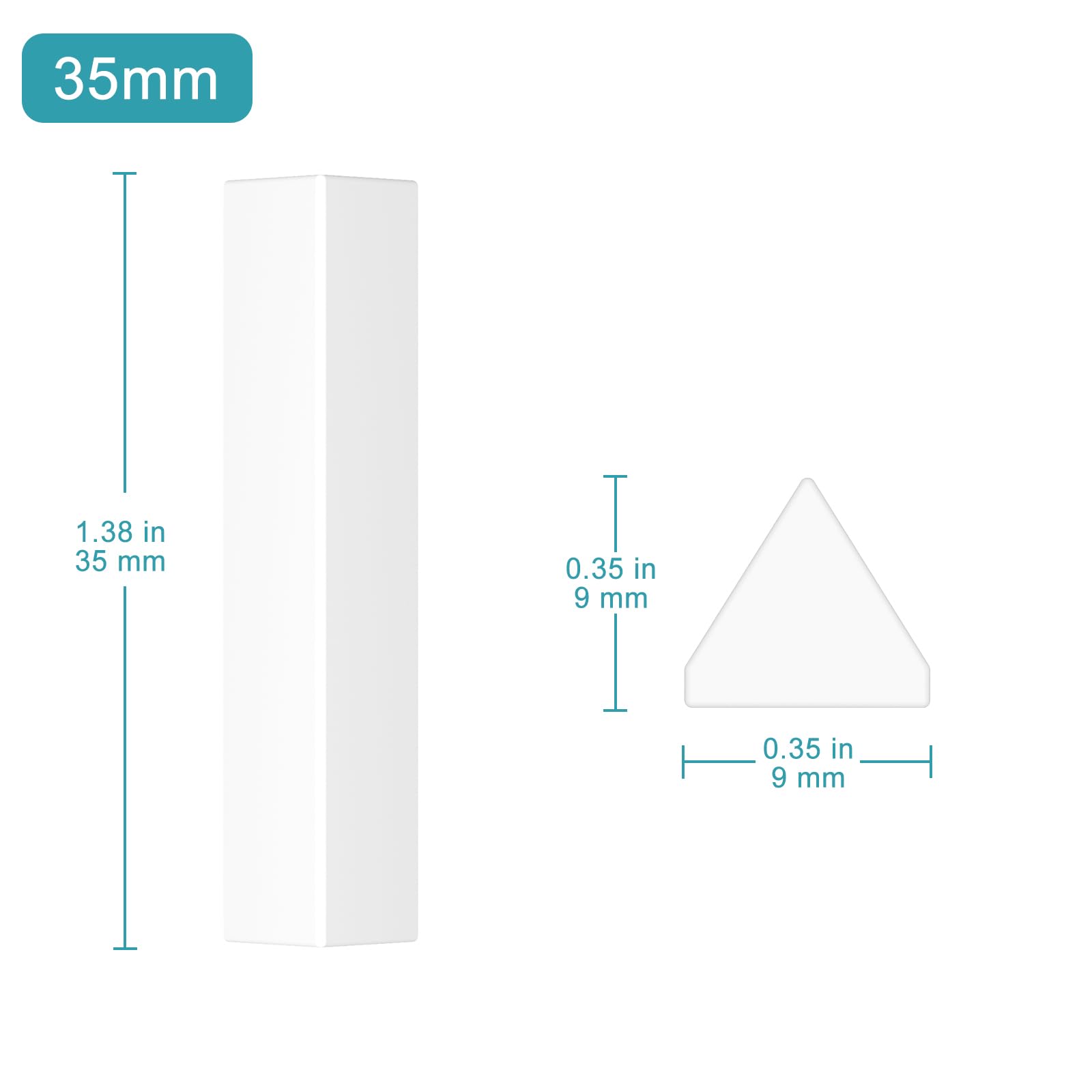 stonylab Barre Magnetiche Triangolari, Confezione da 2, 35 mm, Rivestimento in PTFE Bianco, Agitatori per Stirrers da Laboratorio