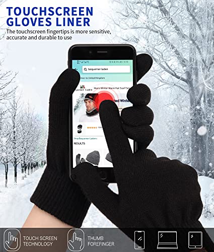 Bequemer Laden Damen Winter Warme Touchscreen Handschuhe A-schwarz
