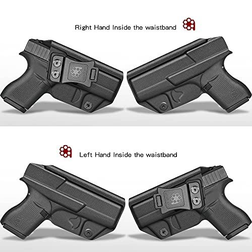 Amberide Iwb Kydex Holster Compatible With Glock 42 Pistol | Inside Waistband | Adjustable Cant | Us Kydex Made (Black, Left Hand Draw (Iwb)) #TOP1