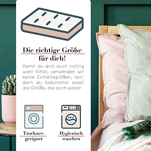 Rosenfeld Spannbettlaken Jersey - 100% extra Dicke und weiche Baumwolle, Spannbettlaken 180x200cm - Bettlaken für Steghöhe bis 30 cm, rosa - Image 8