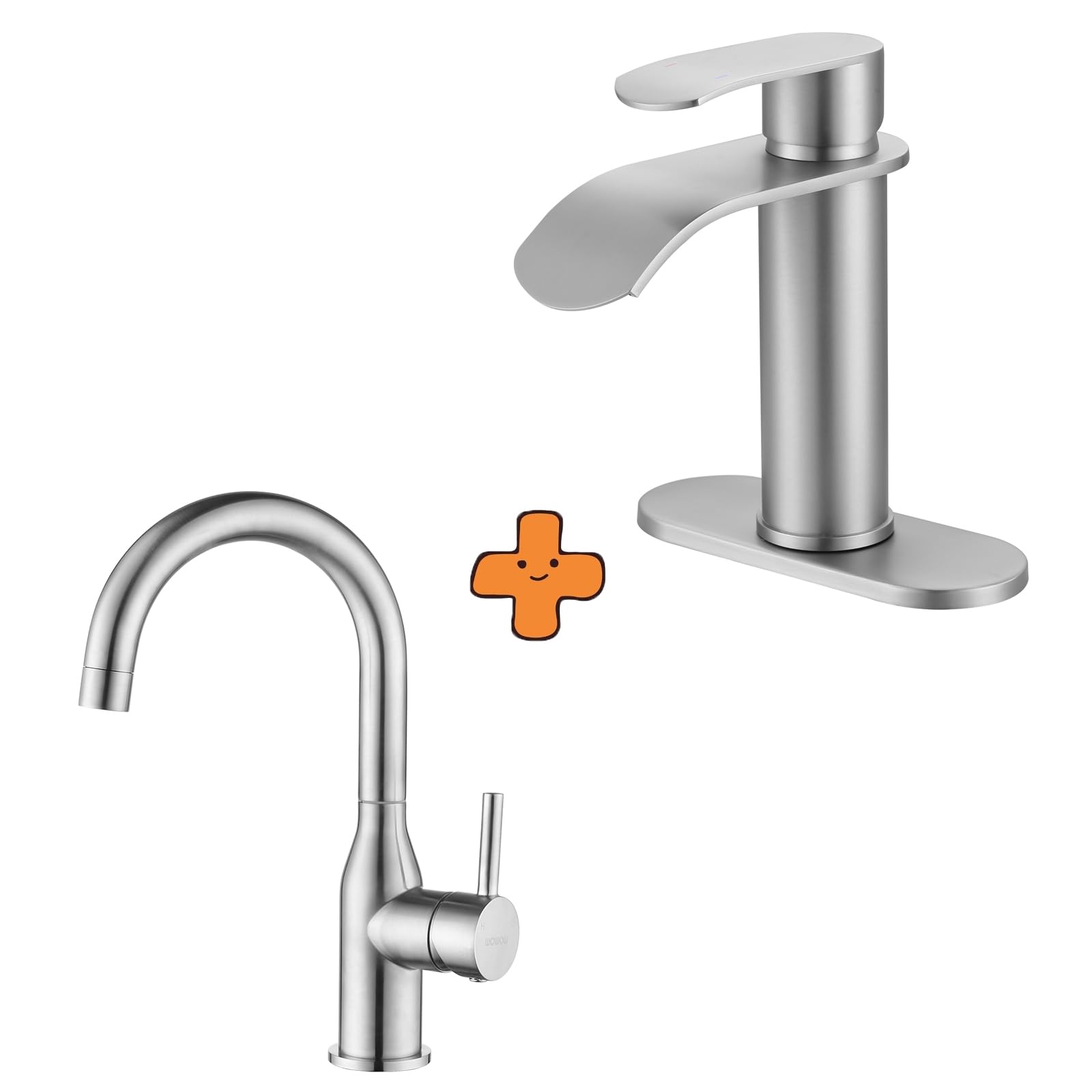 Jnfidosr Single Handle Bar Sink Faucet 1 Hole Bar Faucet Brushed Nickel And Waterfall Bathroom Faucet Single Handle