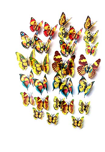 Image of Rangoli Butterfly Wall Stick or Magnet for Home, Office, Kids Room Decor Self Adhesive Removable PVC. Design-12