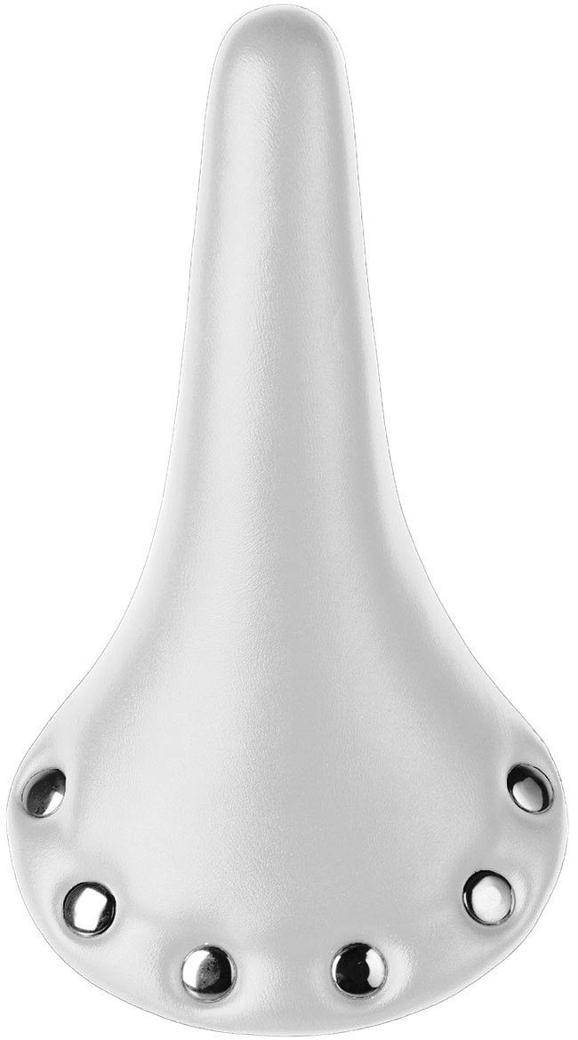 Import Fahrradsattel Sattel Singlespeed Retro mit Nieten Weiß Rennrad Sport & Freizeit