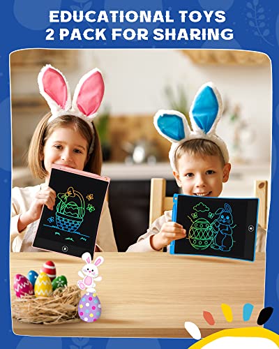 Image of bravokids 2 Pack LCD Writing Tablet for Kids, 10 Inch Colourful Doodle Board Drawing Pad for Kids, Travel Toy Activity Game, Birthday Gifts for 3, 4, 5 and 6 Year Olds