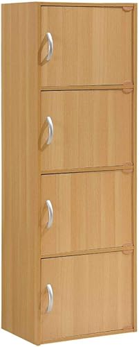 Hodedah Import - Estante con 4 compartimientos., Haya, Hayedo