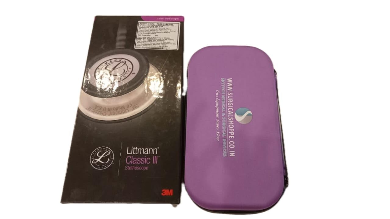 See full amazon price history chart for 3M Littmann Classic III Monitoring Stethoscope, Plum Tube, 27 inch, 5831 set with A purple carry case. 3M Littmann Classic III Monitoring Stethoscope, Plum Tube, 27 inch, 5831 set with A purple carry case. (B0C9TNLMB8) Amazon Price History, Amazon Price Tracker
