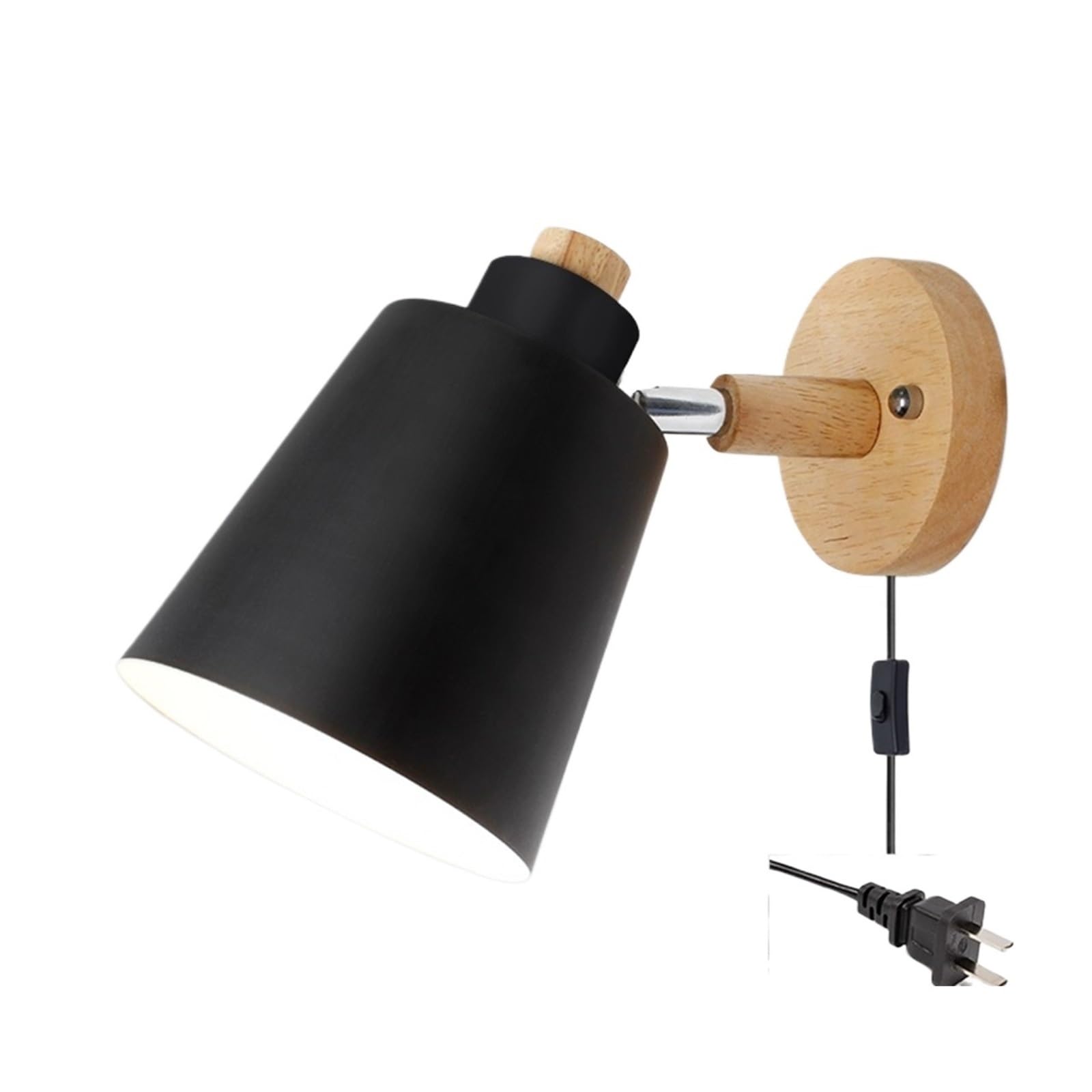 Lámpara de pared E27 de hierro estilo nórdico con interruptor integrado para pasillo