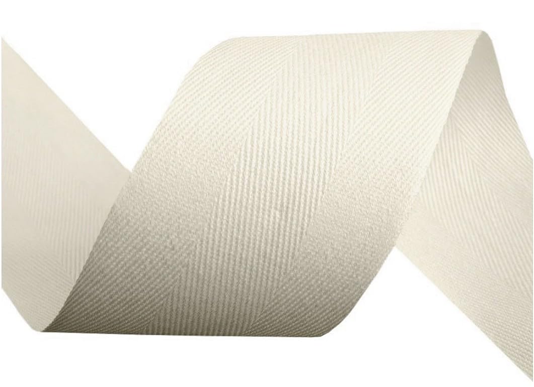 cyclingcolors cinta de sarga de algodón en espiga ancho 40mm x longitud 50m, beige claro
