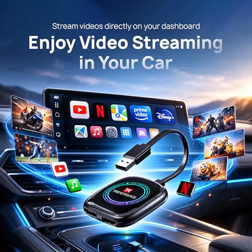 Image of Tbox, 4+32GB, 5-in-1 CarPlay & Android Auto Adapter with Inbuilt YouTube,jio hotstar, Works While Driving, Plug &Play, 1Year Warranty
