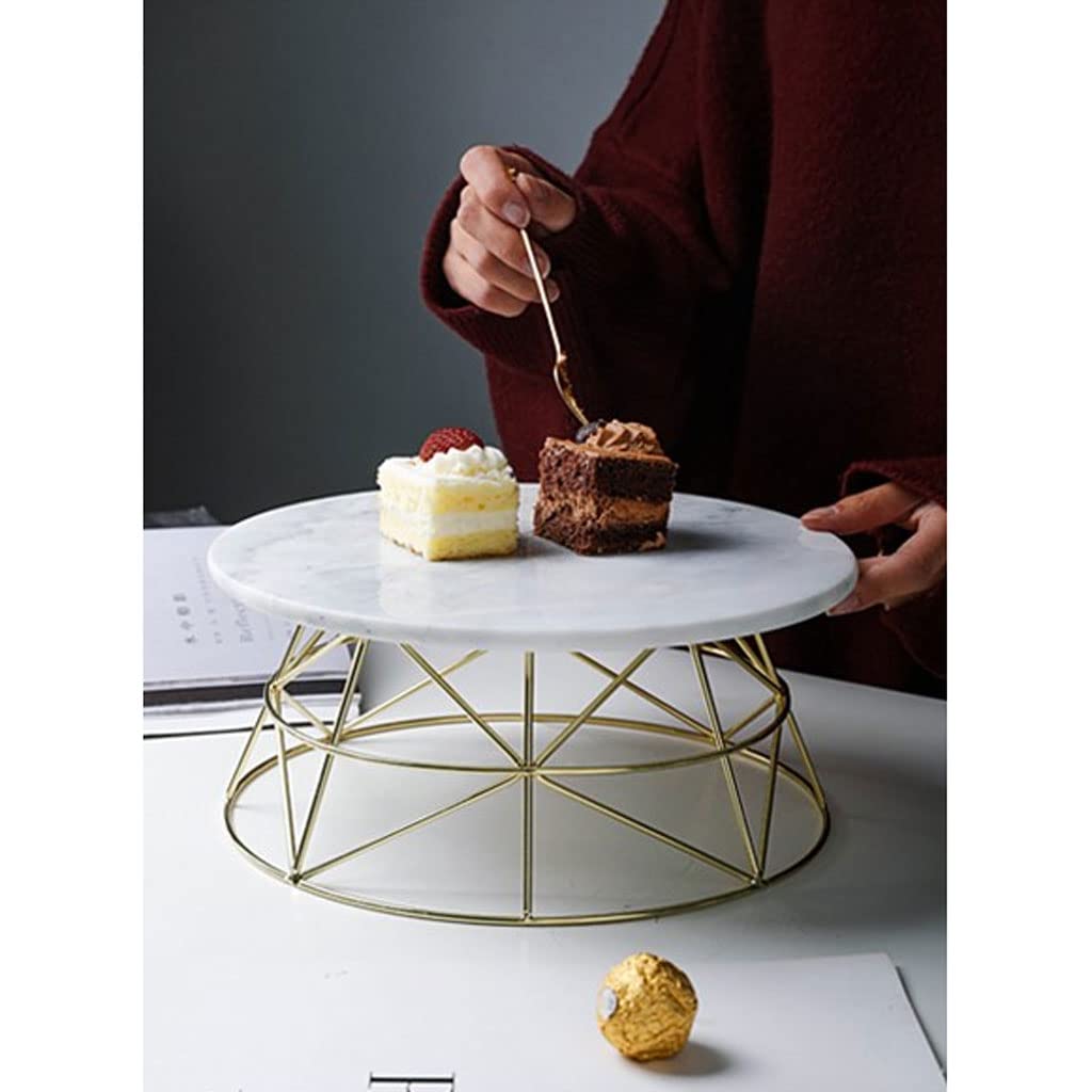 Desserts Présentoir à gâteaux présentoir Rond présentoir à Dessert en marbre Support à Cupcakes Plateau de Service Multifonctionnel et Assiette à gâteau pour Pain pâtisserie Fruits Fruits