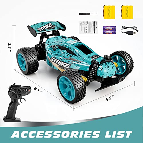 Tecnock RC Car Remote Control Car for Kids, 1:18 High Speed 20 KM/H 2WD RC Buggy, 2.4GHz Off Road Racing Car with Two Rechargeable Batteries, Toys Gift for Boys and Girls - Image 7